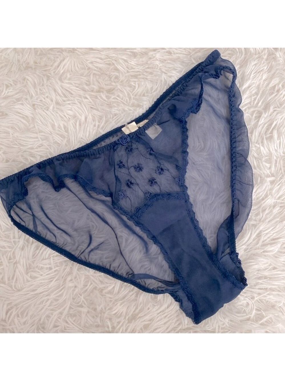 Victoria’s Secret vintage 90’s sheer navy blue bikini briefs